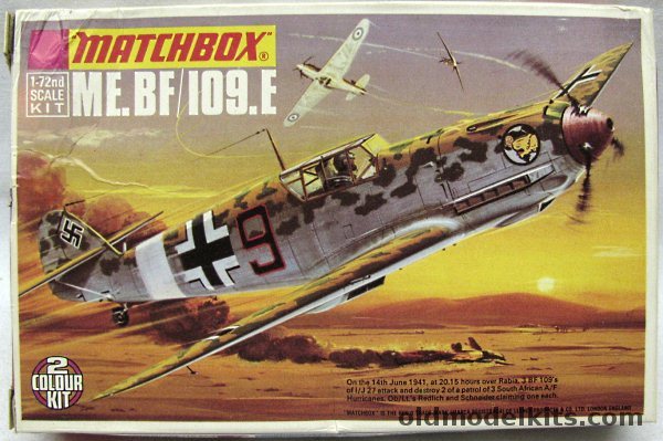 Matchbox 1/72 Messerschmitt Bf-109E - E-4 Trop or E-3 - 1/JG27 Derna Libya 1941 or Rumanian Air Force 1943, PK-17 plastic model kit